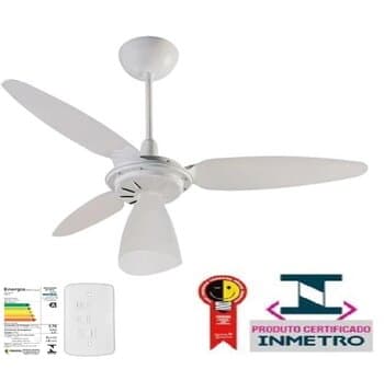 VENTILADOR DE TETO VENTISOL WIND LIGHT PREMIUM 110V04,0UF COR BRANCA 3PAS INJETADAS BRANCAS CHAVE 3VELOCIDADES - CONSUMO A