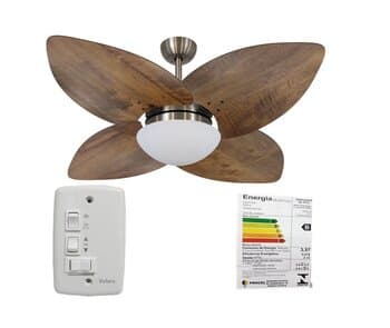VENTILADOR DE TETO VOLARE DUNAMIS BRONZE VD42 110V10,5UF CHAVE 3VEL 4PAS MDF RADICA IMBUIA LUM.P/2-LAMP. SOQUETE E27