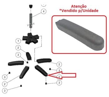 PONTEIRA PÉ DA BASE DA COLUNA DO VENTILADOR DÔMINA 50/60CM - PLÁSTICO PRETO - foto 1 de 4