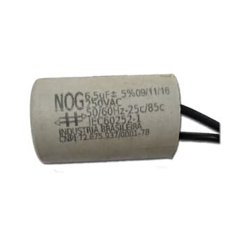 CAPACITOR 006,5UF 2FIOS RD 250VAC P/VENTILADOR DE TETO ARGE ECONOMIC GENIUS E VENTUS 110V / ALISEU INSPIRE SPECIAL