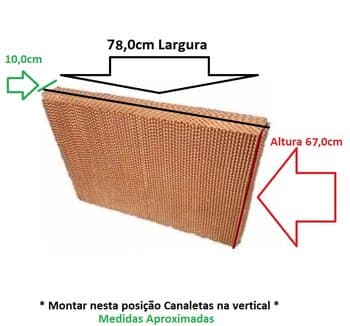 COLMEIA P/CLIMATIZADOR - ESP.10,0X L78,0 X A/C067,0CM TRASEIRA MEGA BRISA MB70 MC70 - PAINEL EVAPORATIVO 06778-10