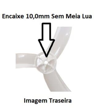 HELICE DE 50CM P/VENTILADOR TRON 3PAS COR BRANCA MODELO SLIM ATUAL - PONTA REDONDA EIXO 10,0MM C/TRAVA TRASEIRA *FIXADA SOB/PRESSAO