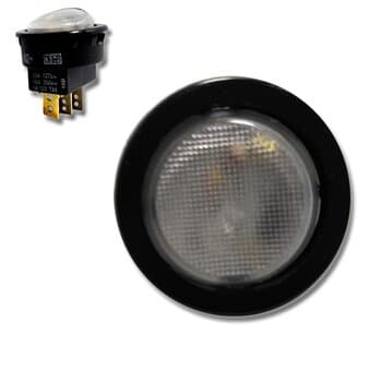 TECLA ASSADOR ELÉTRICO ARKE BOTĂO PRETO CAPA BRANCA C/LUZ LED VERMELHA - BIV 110V15A 220V10A - LIGA/DESLIGA RESISTĘNCIA DA ARKE