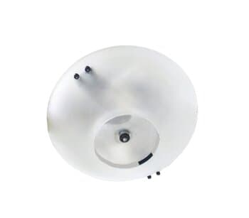 LUSTRE PLAFON P/VENTILADOR DE TETO - PLAFON BRUXELAS ANTI-INSETO COMPLETO C/SUPORTE PRETO VIDRO REDONDO FOSCO MAIOR E VIDRO MENOR