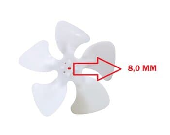HELICE DE 19,5CM P/EXAUSTOR DE 25CM VENTI-DELTA AERO DELTA - 5PAS PLASTICA - DIAM.19,5CM ENCAIXE FRONTAL EIXO F08,0MM C/4-PARAF FRONTAIS - VENTILADOR AC-VENT