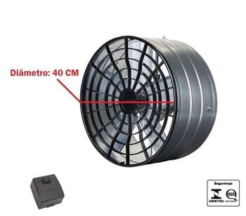EXAUSTOR DE 40CM VENTISOL 110V140W USO COMERCIAL 5PAS CINZA ALTA VAZĂO-03000M3H B/ROTAÇĂO-1400RPM C/CHAVE REVERSĂO