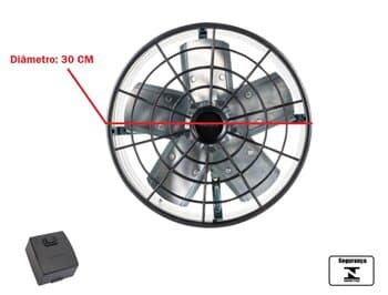 EXAUSTOR DE 30CM VENTISOL 220V130W USO COMERCIAL 5PAS CINZA ALTA VAZĂO-1500M3/H BAIXA ROTAÇĂO-1650RPM - C/CHAVE REVERSĂO