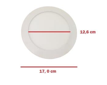 LUMINÁRIA PLAFON PAINEL LED EMBUTIR RD17,0CM P/VENTILADOR DE TETO SPIRIT VT203 VT303 - 12W6500KBIV BRANCA B/BRANCA - PRATIK 720 LUMENS