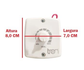 Chave para Ventilador Tron de Parede 50/60cm Motor ate 200w - c/Caixa Fundo Mini 7x8cm - Controle c/Dimer Rotativo Bivolts 200W com Clique - foto 1 de 4