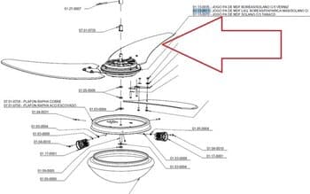 PÁ HÉLICE P/VENTILADOR DE TETO TRON LINHA MÁXIMO BOREAS EURO ITAPARICA MAX SOLANO VENOM - MDF FACĂO COR BRANCA C/RECORTE - *VENDIDA P/UNIDADE*