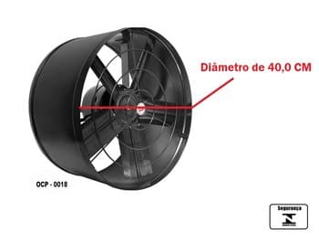 EXAUSTOR DE 40CM VENTI-DELTA BIV06,0UF 250W A/V-05000M3H B/R-1600RPM PRETO LINHA PESADA P/CHURRASQUEIRA CHAMINÉS COIFAS CABINE DE PINTURA