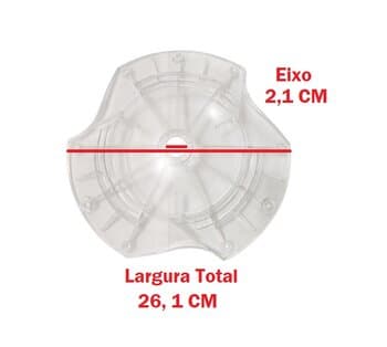 CARCAÇA DO MOTOR VENTILADOR SPIRIT VT300 3PÁS PLÁSTICA COR CRISTAL INFERIOR P/VT301 VT302 - *VENDIDA P/UNIDADE