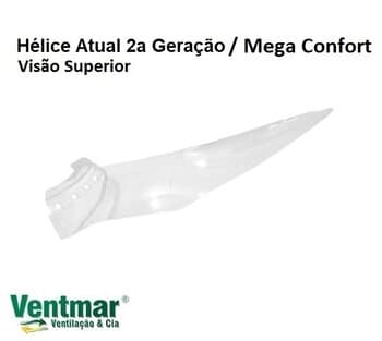 PÁ HÉLICE PLÁSTICA CRISTAL PARA VENTILADOR DE TETO ALISEU TERRAL ATUAL / MEGA CONFORT - *UNIDADE*