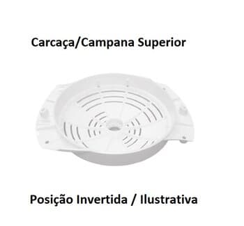 CARCAÇA DO MOTOR VENTILADOR SPIRIT VT200 2PÁS PLÁSTICA COR BRANCA SUPERIOR P/VT201 VT202 - *VENDIDA P/UNIDADE