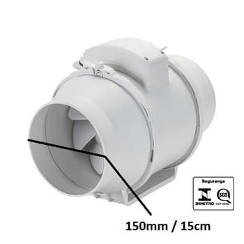 EXAUSTOR DE 15CM RENOVADOR TURBO IN-LINE 220V-65W VAZAO-00550M3/H 2350RPM VENTISOL EXL 150MM AXIAL (-40°GRAUS)