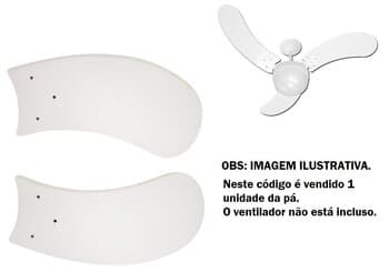 PÁ HÉLICE P/VENTILADOR DE TETO VENTI-DELTA - PÁ MDF ARTE MINI COR BRANCA FUROS P/GARRA GRANDE - RIOPRELUSTRES/PRIMAVERA/VENTISOL - *VENDIDA P/UNIDADE