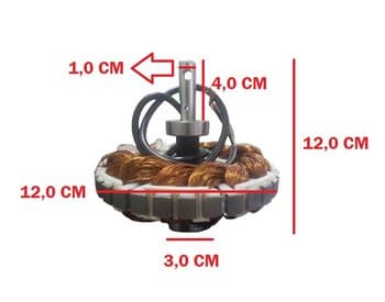 ESTATOR BOBINADO MOTOR VENTILADOR TETO LOREN SID 110V10,0UF MOTOR M2 ANEL MENOR C/2-ROLAMENTOS 6201ZZ - EIXO VAZADO COM ROSCA P/LUMINÁRIA