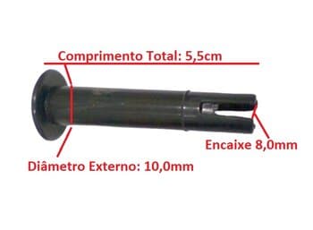 PINO PUXADOR DO OSCILANTE VENTILADOR VENTISOL 50/60CM MODELO MX PRETO - PINO PLÁSTICO DE 5,5CM