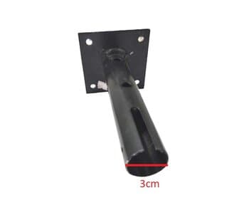 SUPORTE DE PAREDE P/VENTILADORES - METAL NA COR PRETA - MEDIDA EXTERNA DA PONTA 3,40CM / ENCAIXE INTERNO 3,20CM - *SALDĂO-USADO