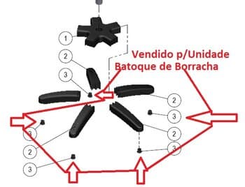 PE BATOQUE BORRACHA DA BASE DA COLUNA VENTILADOR DOMINA - PRETO -*VENDIDO P/UNIDADE