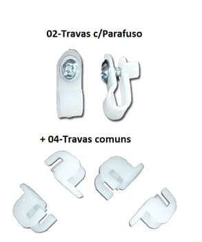 TRAVA PLÁSTICA P/GRADE VENTILADOR VENTISOL - KIT COM 06 UNIDADES MODELOS ATUAL - 04 TRAVAS COMUNS + 02 TRAVAS MX-1649