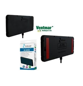 Antena Interna Para TV Sinal HDTV-250 - Portátil Slim c/Cabo de 1,5mt - Recebe Sinal HDTV - Antena quase Invisível