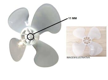 HELICE DE 50CM P/VENTILADOR ARGE MAX BIVOLTS ATUAL 2020 4PAS COR TRANSPARENTE PONTA REDONDA ENCAIXE EM EIXO 11,0MM C/TRAVA TRASEIRA