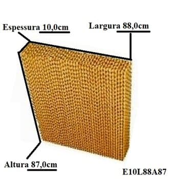 COLMEIA P/CLIMATIZADOR - ESP.10,0X L88,0 X A/C087,0CM TRASEIRA MEGA BRISA MB70 MC70/ MWM M30/ ECOBRISA - PAINEL EVAPORATIVO 08788-10