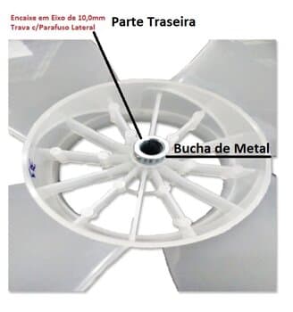 HELICE DE 50CM P/VENTILADOR ARGE MAX BIV / VENTI-DELTA PREMIUM GOLD 4PAS TRANSPARENTE C/BUCHA METAL TRAVA C/PARAFUSO LATERAL E10,0MM - MODELO ANTIGO - foto 1 de 4