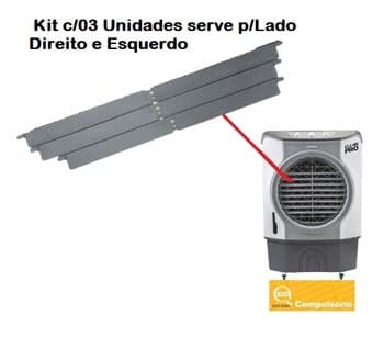 ALETAS VERTICAIS DA SAÍDA DE AR CLIMATIZADOR VENTISOL CLI45LT CLI70LT CLI100LT PRÓ PRÓ2 - KIT C/03-UN *SERVE P/LADO DIREITO OU ESQUERDO