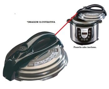 TAMPA DA PANELA DE PRESSĂO ELÉTRICA ELETRÔNICA 04LT INOX VENTISOL AGRATTO PE-01 PED-01 PE-02 PED-02 *SERVE NA MONDIAL PRATIC COOK 4L