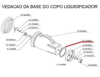 ANEL DE VEDACAO DA BASE DO LIQUIDIFICADOR TRON - REF.01.10-0045