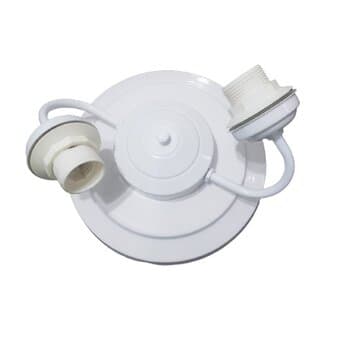 PLAFON P/ LUMINÁRIA DE VENTILADOR DE TETO - MODELO ATHENAS II C/2-SOQUETES P/LÂMPADAS - SUPORTE EM METAL COR BRANCA - SEM TULIPAS