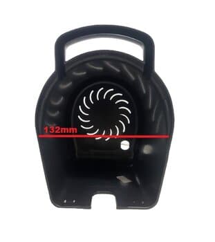CAPACETE DO MOTOR DO VENTILADOR TRON 50/60 ABERTURA 132MM C/ALÇA - CARCAÇA OSCILANTE MONOVOLT PAREDE PRETO N.O. COMPRIMENTO MAIOR/LARGURA MENOR