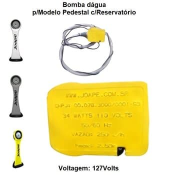 Bomba de Agua 0250LH 110V34W Hmax.2,50MT P/Climatizador Joape Pedestal - Cassino 737 Copacabana 660 Fortaleza 777 Guaruja 770 Jurere 767 *sem Mangueira/coletor - Serve p/Ag Ebone FOG1 FOG2 FOG3 - ORIGINAL JOAPE