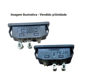 CHAVE SELETORA DE VOLTAGEM/TENSĂO 110/220V 4POLOS 6A-110V / 3A-220V - P/VENTILADOR DE PAREDE VENTI-DELTA BIV - CHAVINHA HH201