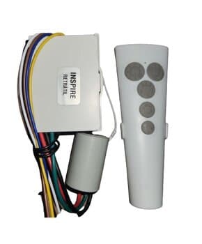 CONTROLE REMOTO VENTILADOR ALISEU INSPIRE RETRÁTIL KIT-BIVOLTS C/CAP.07,0UF - COMPOSTO P/MÓD.RECEPTOR 3-FIOS+TRANSMISSOR