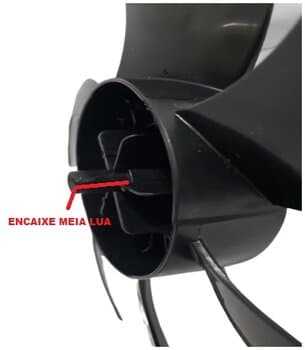HELICE DE 30CM P/VENTILADOR BRITANIA PROTECT 30 SIX BVT310 TURBO 6PAS PRETA E-8,0MM PML-TRASEIRA - SEM TRAVA/TRAS - VENTILADOR MONDIAL PREMIUM