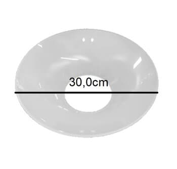 GLOBO CÚPULA VIDRO DA LUMINÁRIA BRUXELAS RD EXTERNO P/VENTILADOR TRON-CLEAN LOREN SID-ONIX - DIAM.EXT.300MM - FOSCO S/BORDA