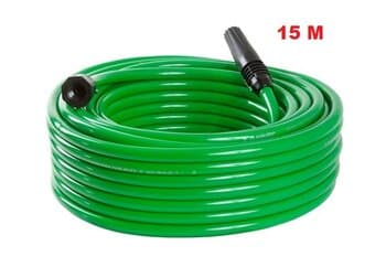 MANGUEIRA P/JARDIM 15 METROS TRANÇADA FLEXÍVEL C/BICO E CONECTOR P/TORNEIRA 1/2 OU 3/4 - 15MT COR AZUL - MANTAC/PLASBOHN