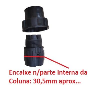 Kit Porca Plástica Externa + Luva interna Travante da Coluna do Ventilador Ventisol 40cm/50cm - foto 1 de 6