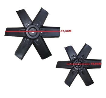HELICE P/EXAUSTOR 40CM VENTISOL 6PAS PLASTICA/FIBRA F-16,0MM C/CUBO FLANGE INJ.PL PRD C/TRAVA CHAVETA - DIAM.37,3CM PA SP 40CM