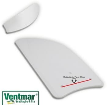 PÁ HÉLICE P/VENTILADOR DE TETO VENTI-DELTA PLUS LIGHT CLEAN SLIM - PÁ MDF MODELO TUBA COR BRANCA C/3 FUROS P/GARRA GRANDE - *VENDIDA P/UNIDADE