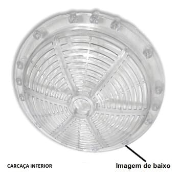 Carcaça Plástica INFERIOR do Motor Ventilador Efyx Venti-Delta Lunik Magnifíco - Carcaça Cristal Plástica - para Modelos de 2 / 3 ou 4 Pás - foto 1 de 5