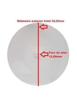 DISCO ASPERSIVO DO PRATO EVAPORADOR CLIMATIZADOR JOAPE 777 FORTALEZA 737 CASSINO ANTIGO 660 COPACABANA 770 GUARUJÁ 767 JURĘRĘ - FURO EIXO 12,0MM DIAM.EXT.32,06CM