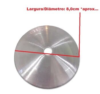ANEL CONCHA ARRUELA ALUMINIO ESCOVADO - ACABAMENTO P/FIXAR VIDRO DA LUMINARIA VENTILADOR TRON NAULU / QUADRIMAX - DIAMETRO/LARGURA 8,0CM