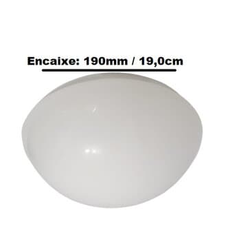 GLOBO CÚPULA VIDRO DA LUMINÁRIA P/VENTILADOR ARNO VT 611 AS-D318 - ENCAIXE GOLA 190MM 19CM - DIÂM.TOTAL-220MM 22,0CM - VIDRO REDONDO