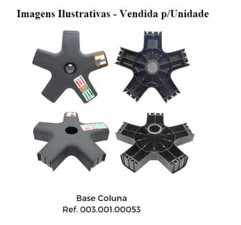 CENTRO BASE ESTRELA DA COLUNA VENTILADOR DÔMINA 50CM/60CM PEDESTAL/COLUNA COR PRETA - PLÁSTICA DE 5-PONTAS