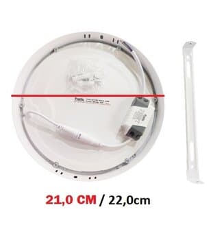 LUMINÁRIA PLAFON PAINEL LED SOBREPOR RD21CM P/VENTILADOR DE TETO - 18W6500KBIV BRANCA B/BRANCA LYS - 210CX210LXA26MM - LYS/ABS