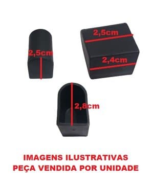 PONTEIRA PLÁSTICA BORRACHA DO PÉ DA BASE DAS COLUNAS VENTILADOR TRON 50/60CM PRETO - *VENDIDO P/UNIDADE